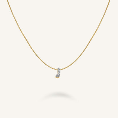 Collier lettre J avec cristaux