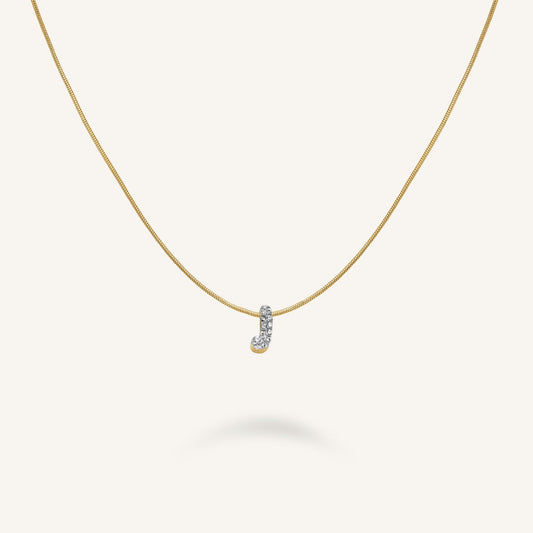 Collier lettre J avec cristaux