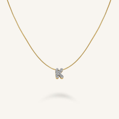 Collier lettre K avec cristaux