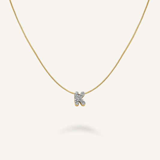 Collier lettre K avec cristaux