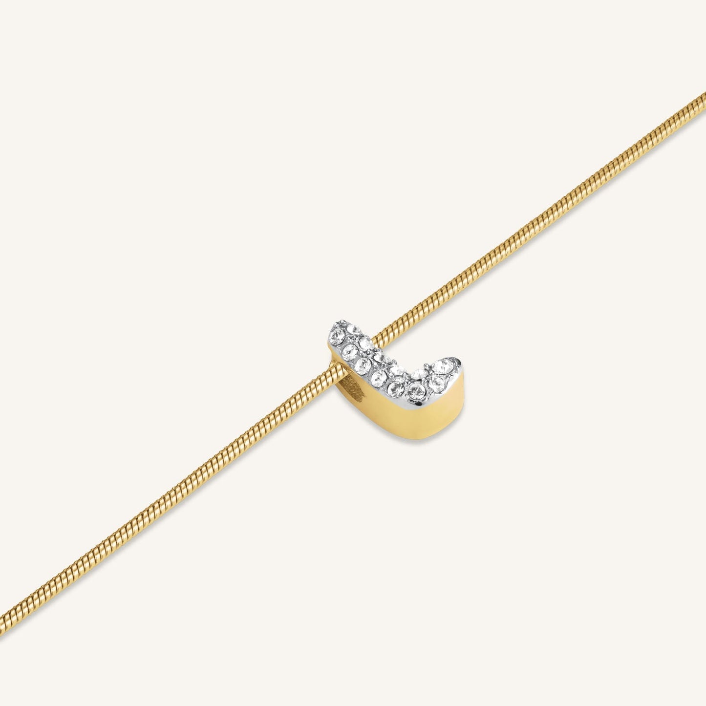 Collier lettre L avec cristaux