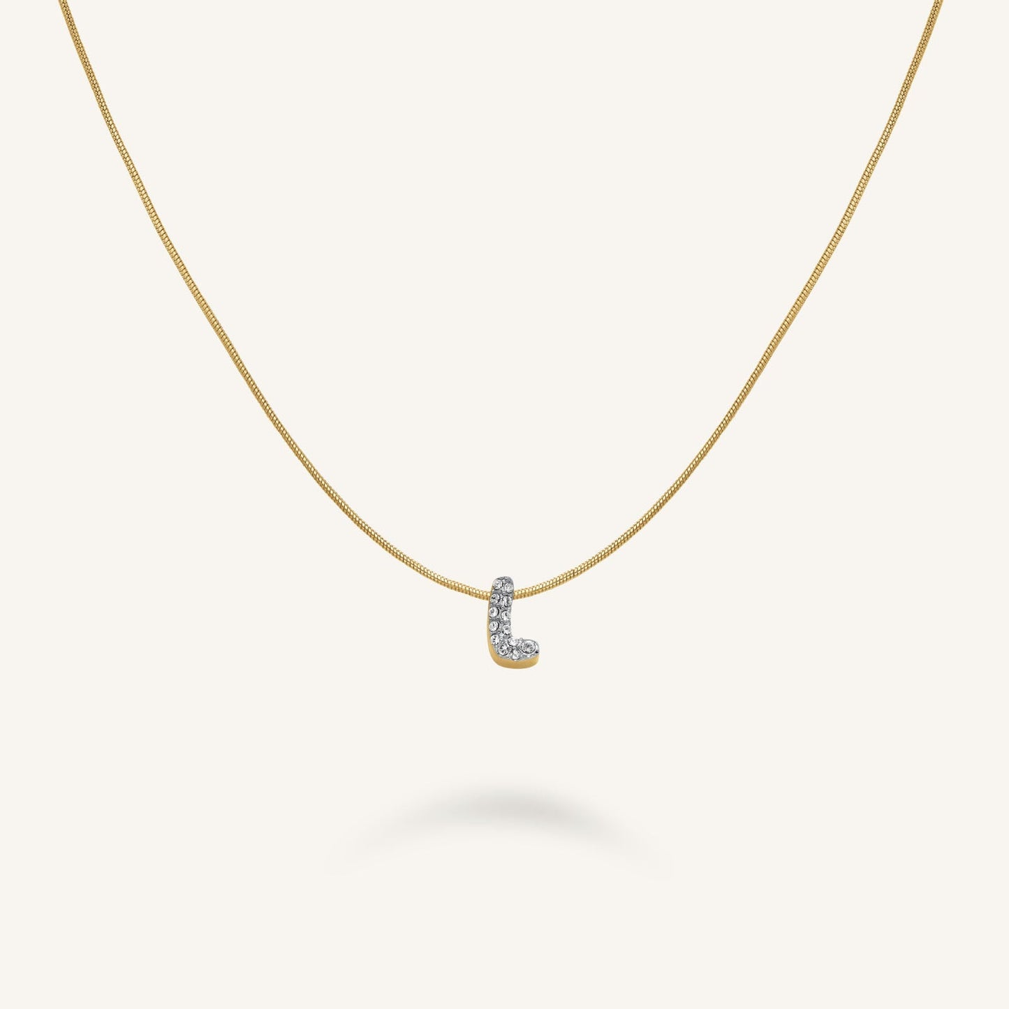 Collier lettre L avec cristaux