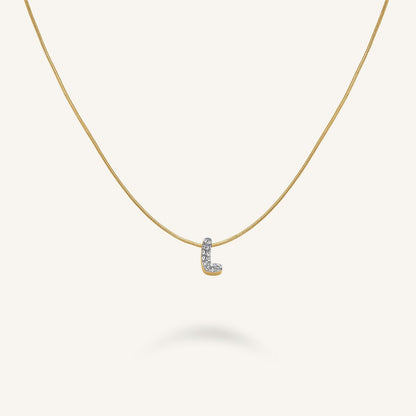 Collier lettre L avec cristaux