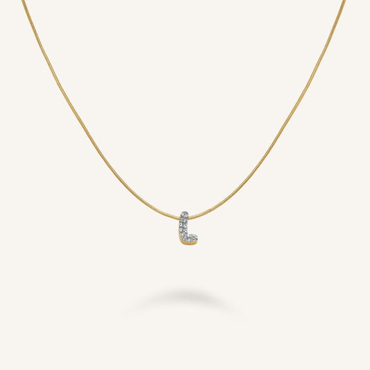 Collier lettre L avec cristaux