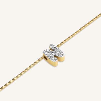 Collier lettre N avec cristaux