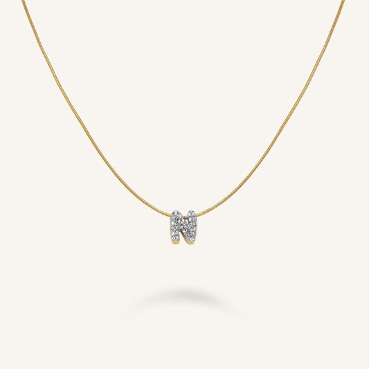 Collier lettre N avec cristaux