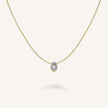 Collier lettre O avec cristaux