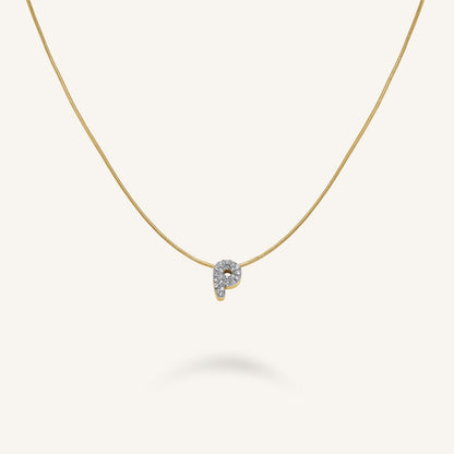 Collier lettre P avec cristaux