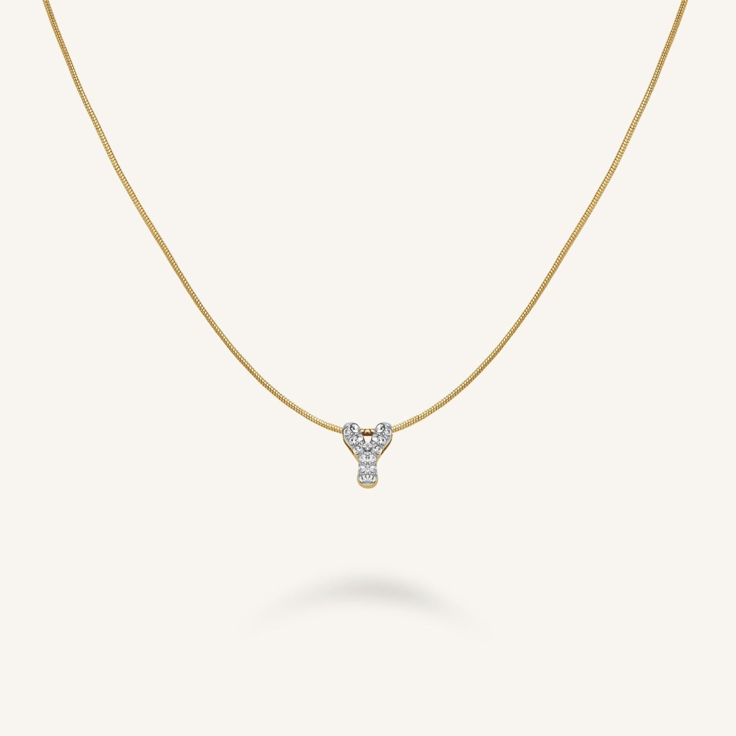 Collier lettre Y avec cristaux