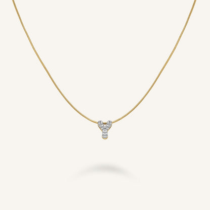 Collier lettre Y avec cristaux