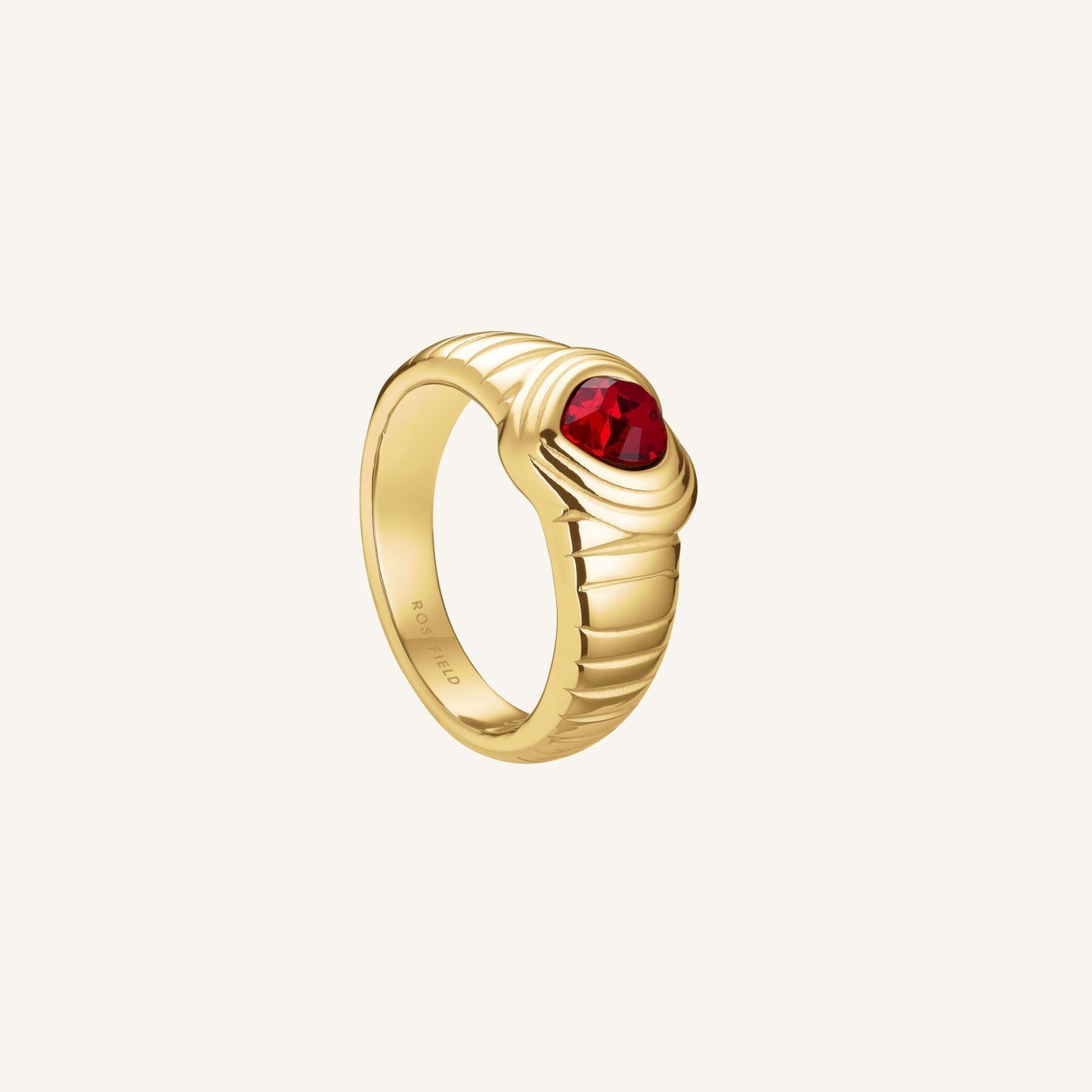 Bague Striée Cœur