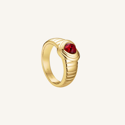 Bague Striée Cœur